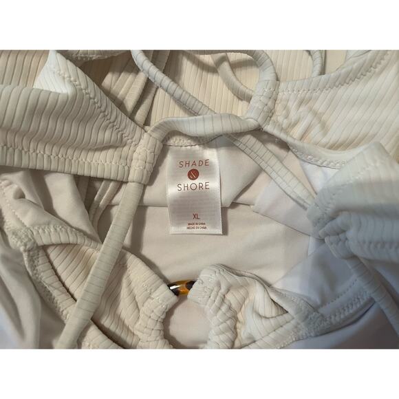 Shade & Shore Cream Ribbed One Piece Swimsuit - NWOT - Size XL - Picture 8 of 8